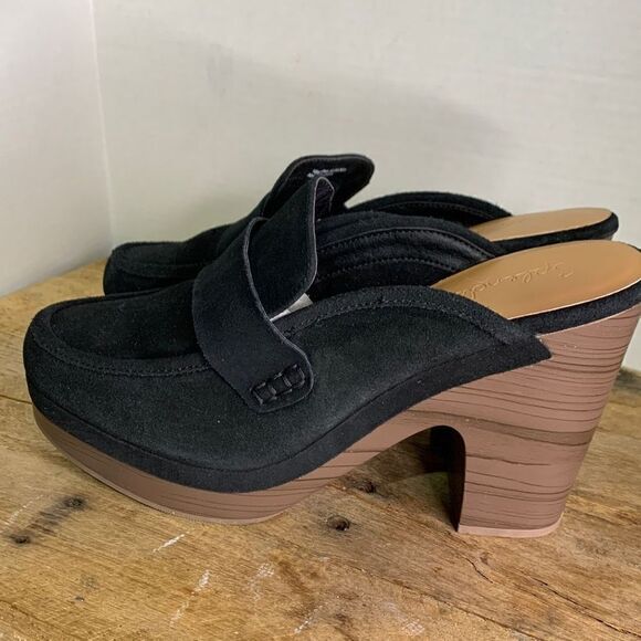 Splendid‎ vina black leather clog slip on mule loafer front chic - Picture 4 of 9